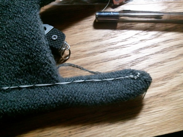 Sewing up the microphone #1